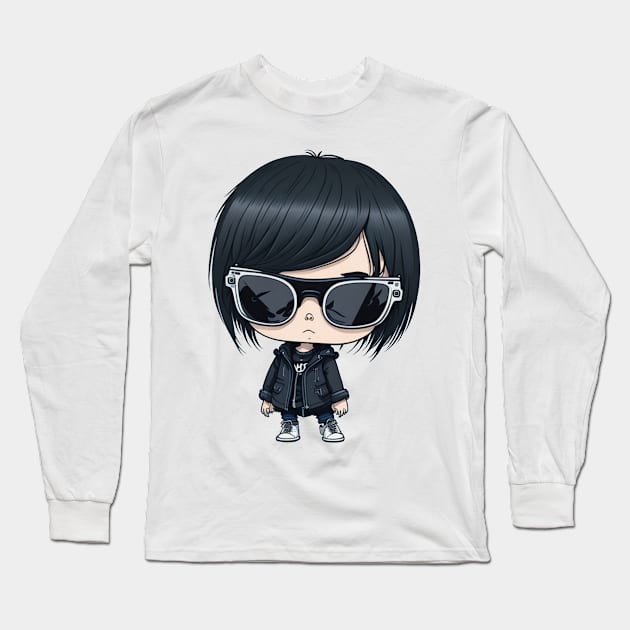 emo girl with sunglassess Long Sleeve T-Shirt by Majkel&Majkel